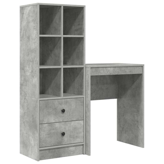 Schreibtisch mit Stauraum 2 pcs Beton Grau 45,5 x 34 x 127 cm