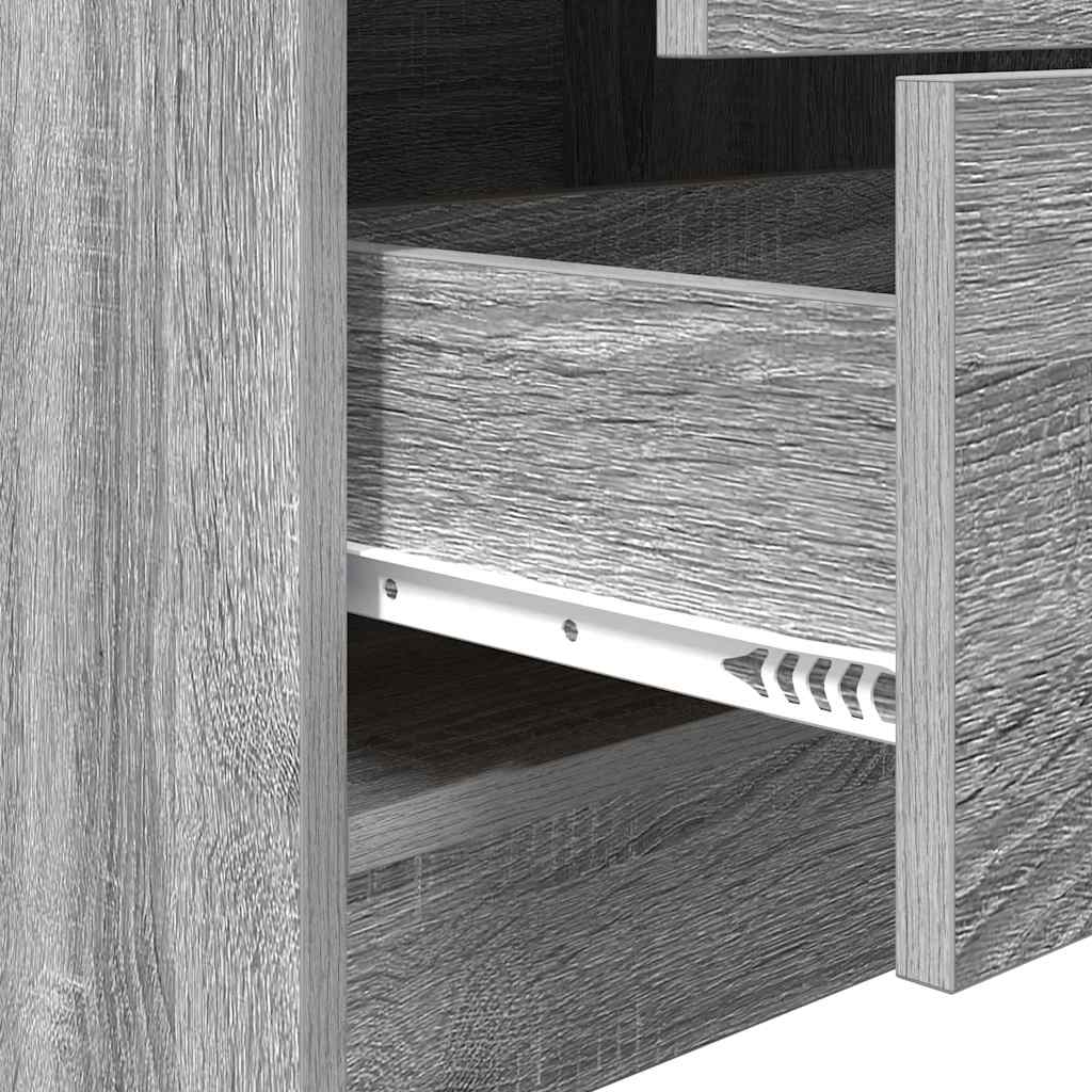 Schreibtisch mit Stauraum 2 pcs Grau Sonoma 45,5 x 34 x 127 cm
