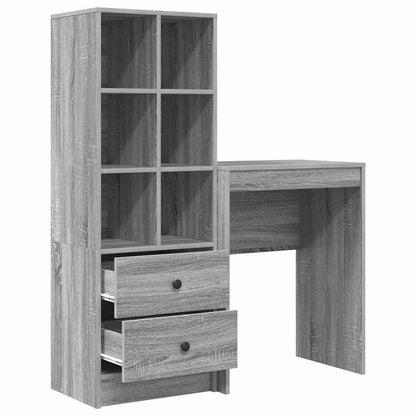 Schreibtisch mit Stauraum 2 pcs Grau Sonoma 45,5 x 34 x 127 cm