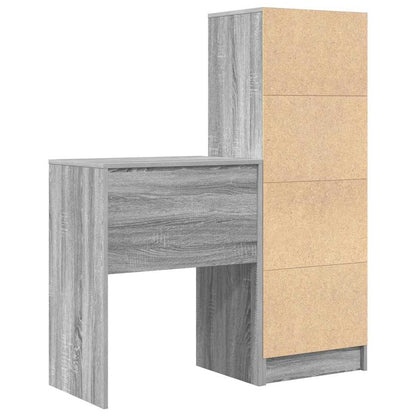 Schreibtisch mit Stauraum 2 pcs Grau Sonoma 45,5 x 34 x 127 cm