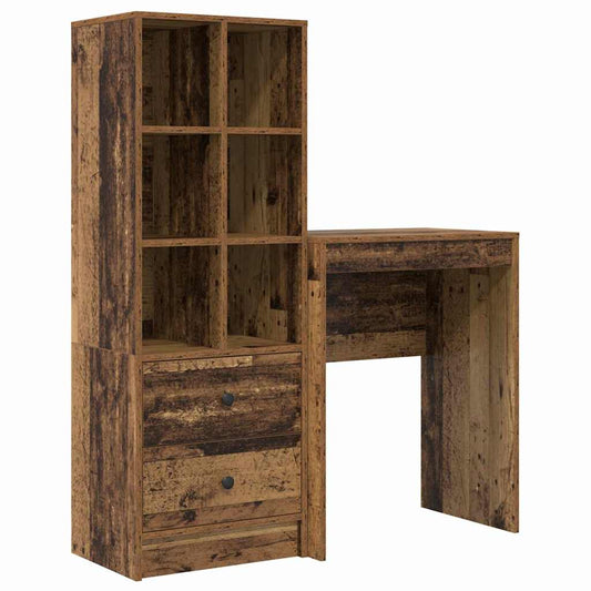 Schreibtisch mit Stauraum 2 pcs Altholz 45,5 x 34 x 127 cm