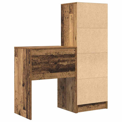 Schreibtisch mit Stauraum 2 pcs Altholz 45,5 x 34 x 127 cm