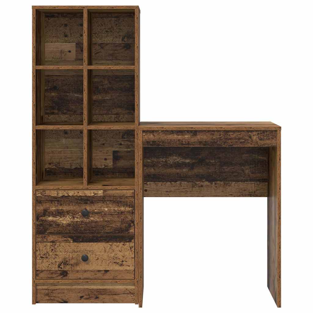 Schreibtisch mit Stauraum 2 pcs Altholz 45,5 x 34 x 127 cm