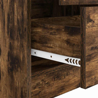 Schreibtisch mit Stauraum mit Regal 2 pcs Geräucherte Eiche
