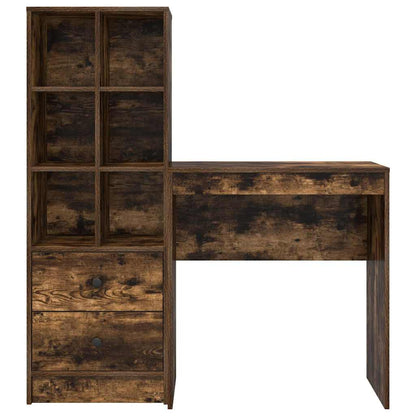 Schreibtisch mit Stauraum mit Regal 2 pcs Geräucherte Eiche