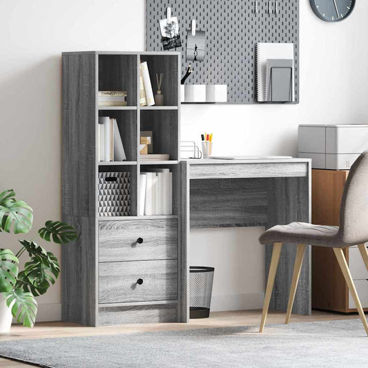 Schreibtisch mit Stauraum 2 pcs Grau Sonoma 70 x 40 x 76 cm