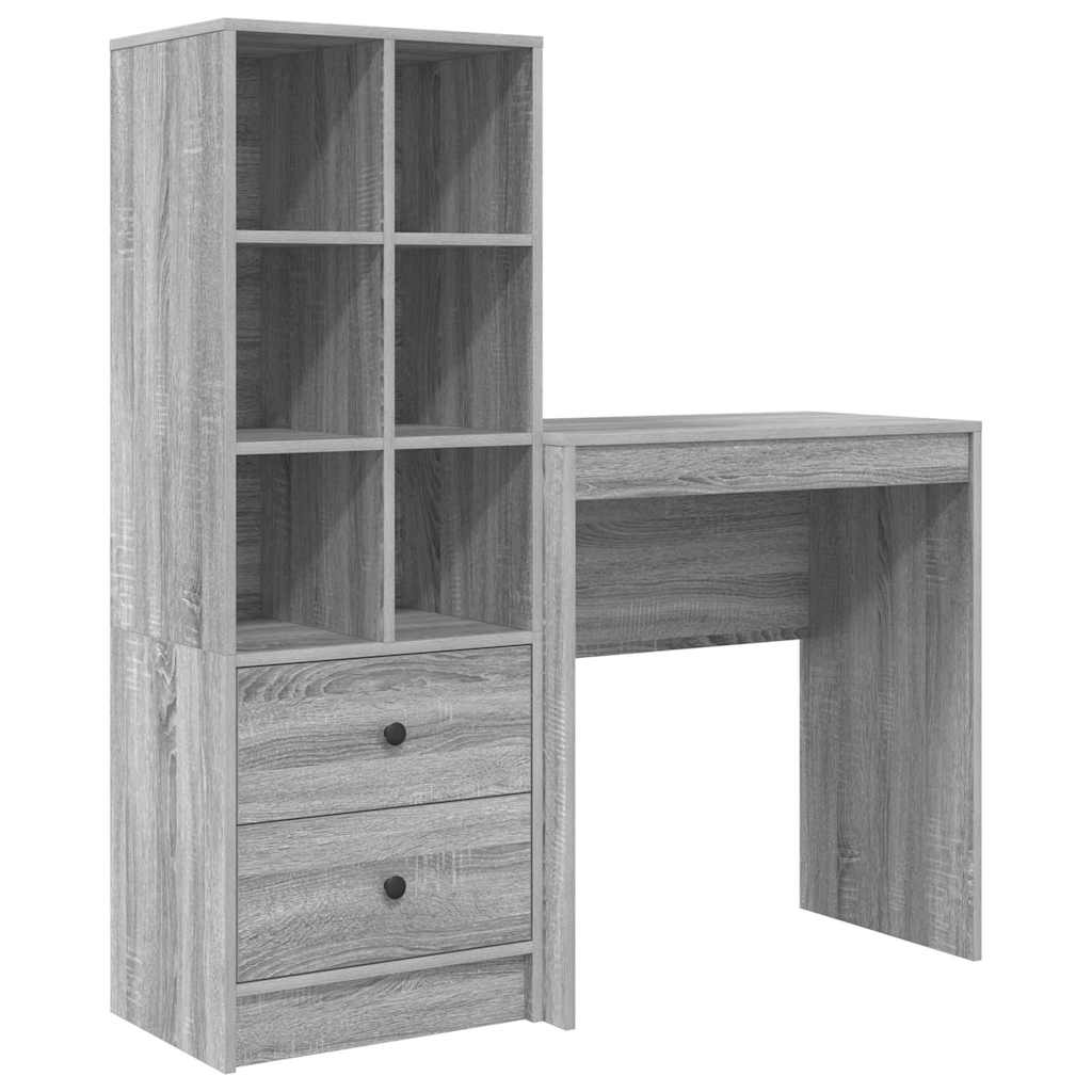 Schreibtisch mit Stauraum 2 pcs Grau Sonoma 70 x 40 x 76 cm