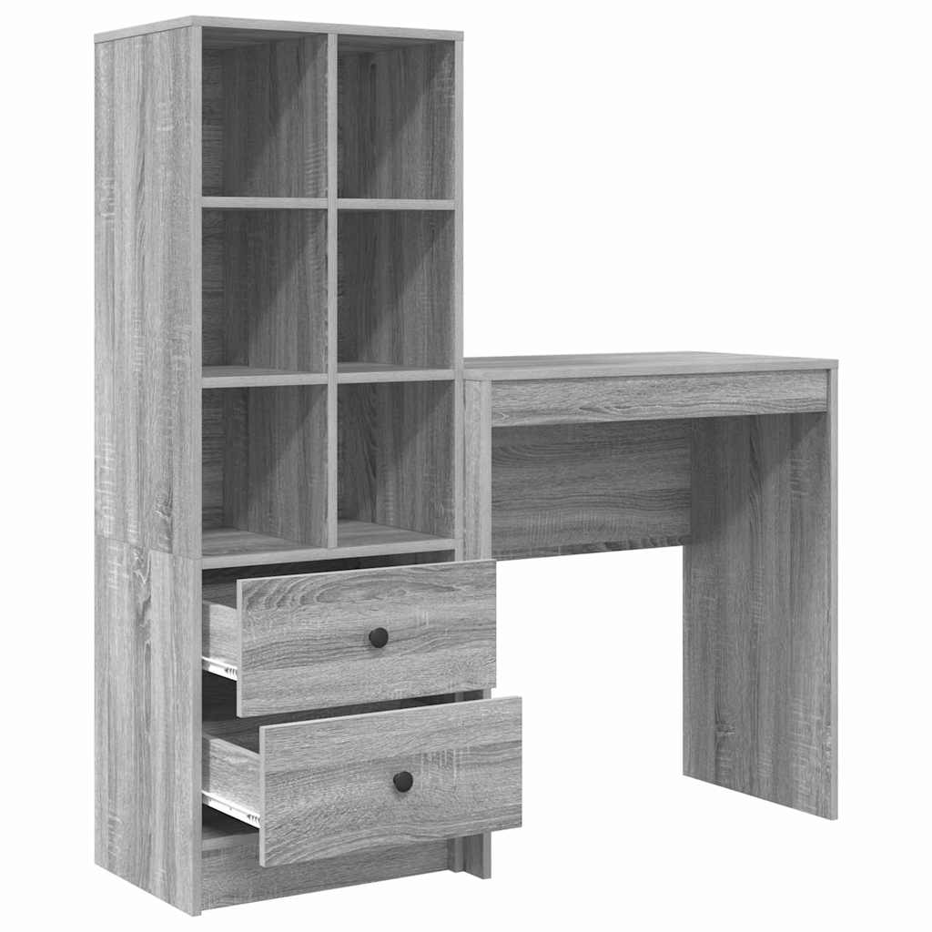Schreibtisch mit Stauraum 2 pcs Grau Sonoma 70 x 40 x 76 cm