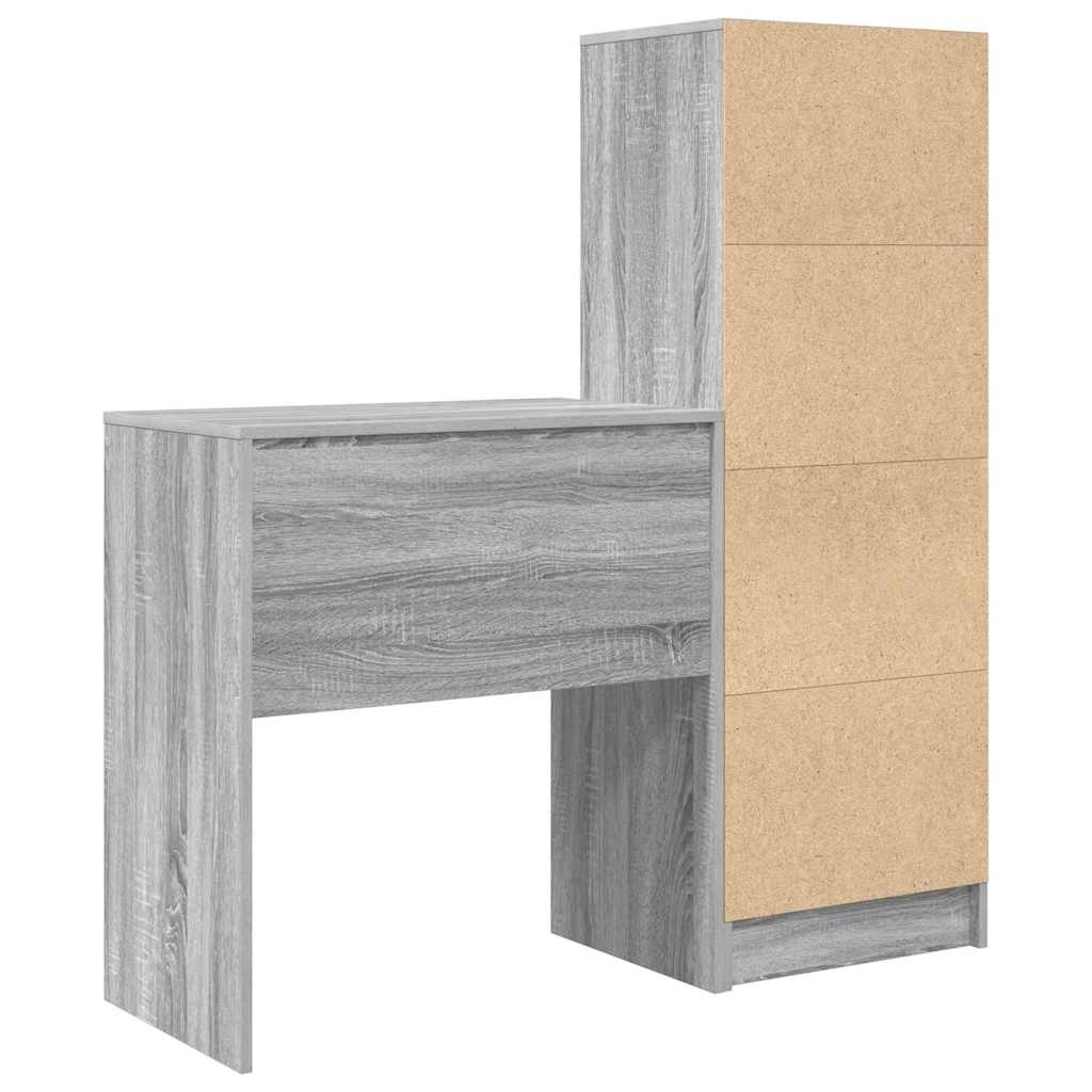 Schreibtisch mit Stauraum 2 pcs Grau Sonoma 70 x 40 x 76 cm