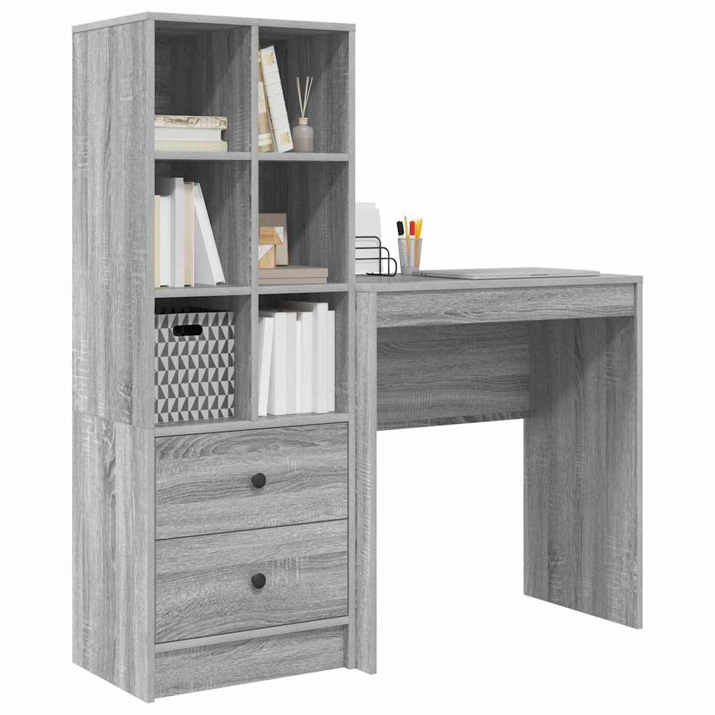 Schreibtisch mit Stauraum 2 pcs Grau Sonoma 70 x 40 x 76 cm