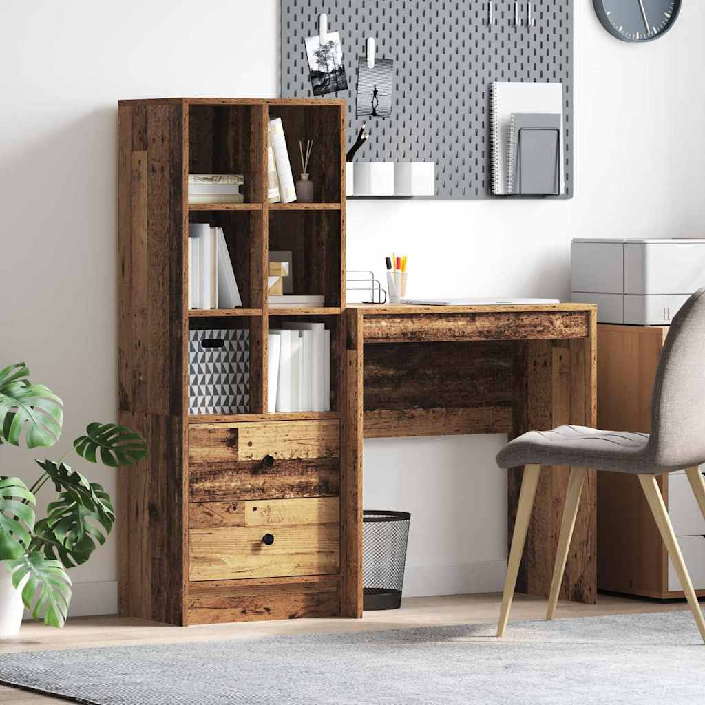 Schreibtisch mit Stauraum 2 pcs Altholz 70 x 40 x 76 cm