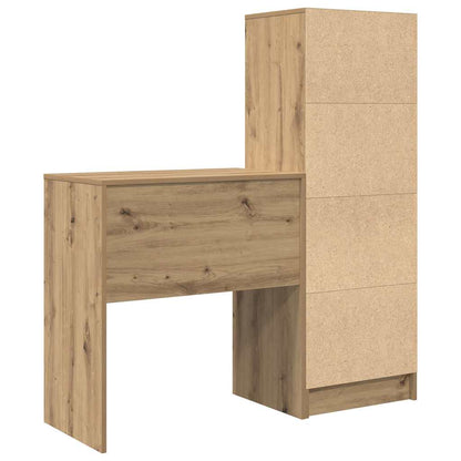 Schreibtisch mit Stauraum mit Regal 2 pcs Eiche handwerklich