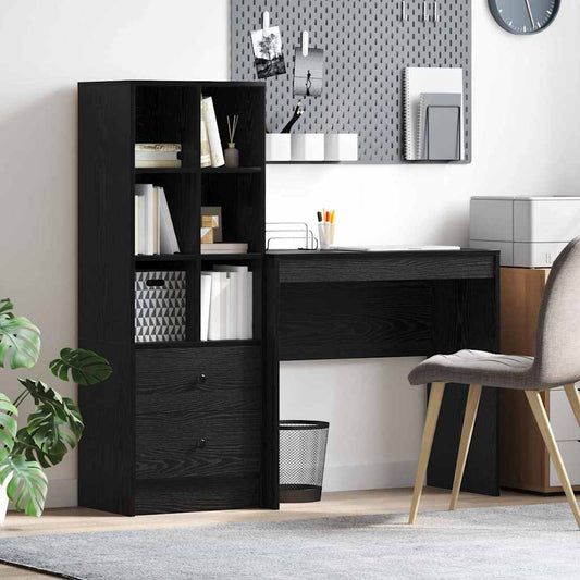 Schreibtisch mit Stauraum 2 pcs Schwarze Eiche 80 x 40 x 76 cm
