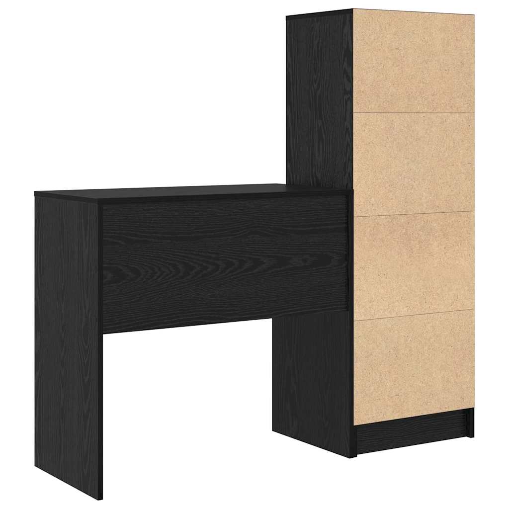 Schreibtisch mit Stauraum 2 pcs Schwarze Eiche 80 x 40 x 76 cm