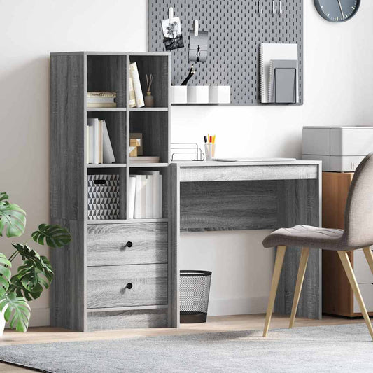 Schreibtisch mit Stauraum 2 pcs Grau Sonoma 80 x 40 x 76 cm
