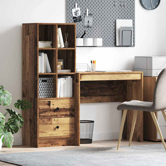 Schreibtisch mit Stauraum 2 pcs Altholz 80 x 40 x 76 cm