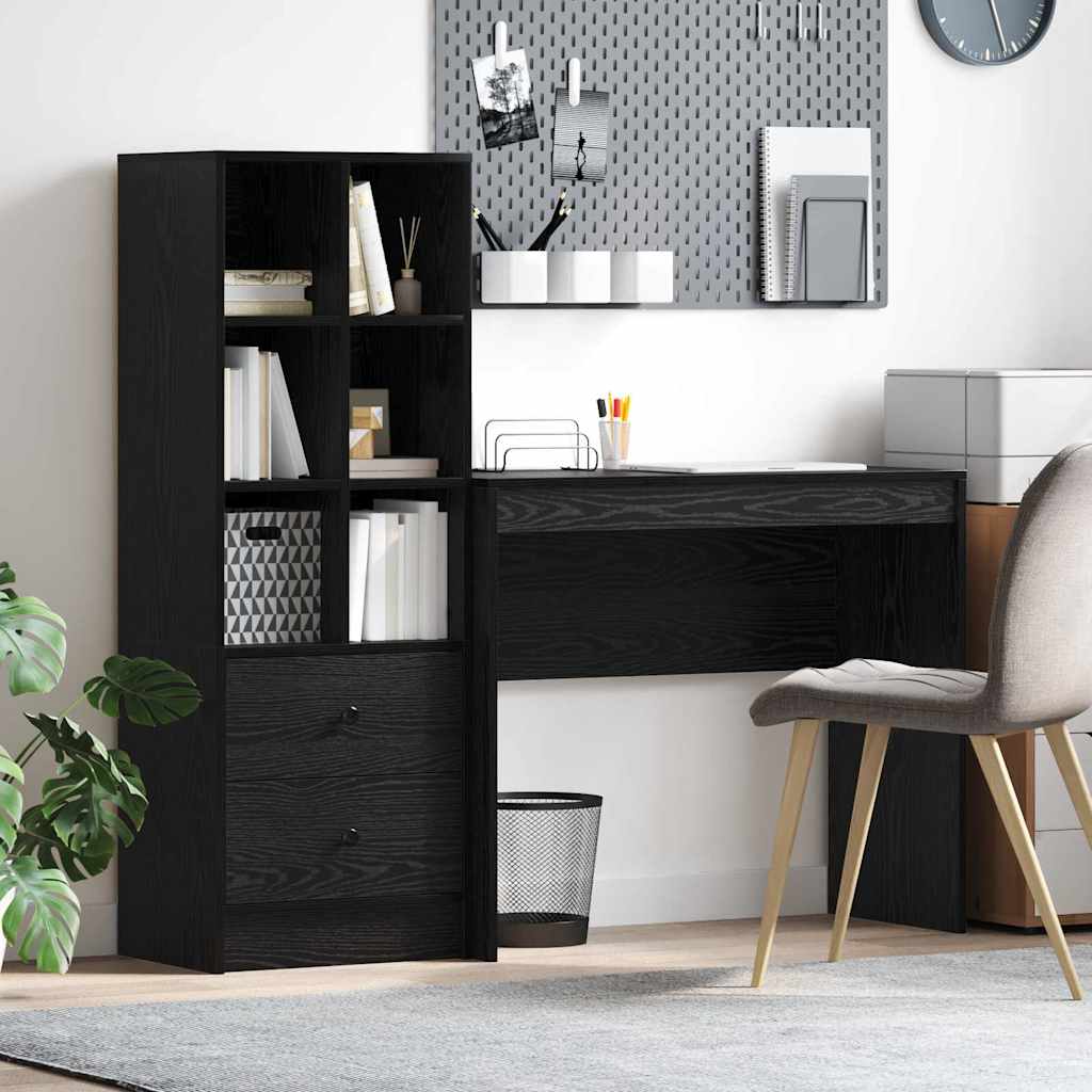 Schreibtisch mit Stauraum 2 pcs Schwarze Eiche 90 x 40 x 76 cm