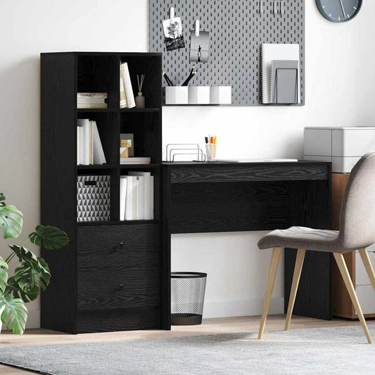 Schreibtisch mit Stauraum 2 pcs Schwarze Eiche 90 x 40 x 76 cm