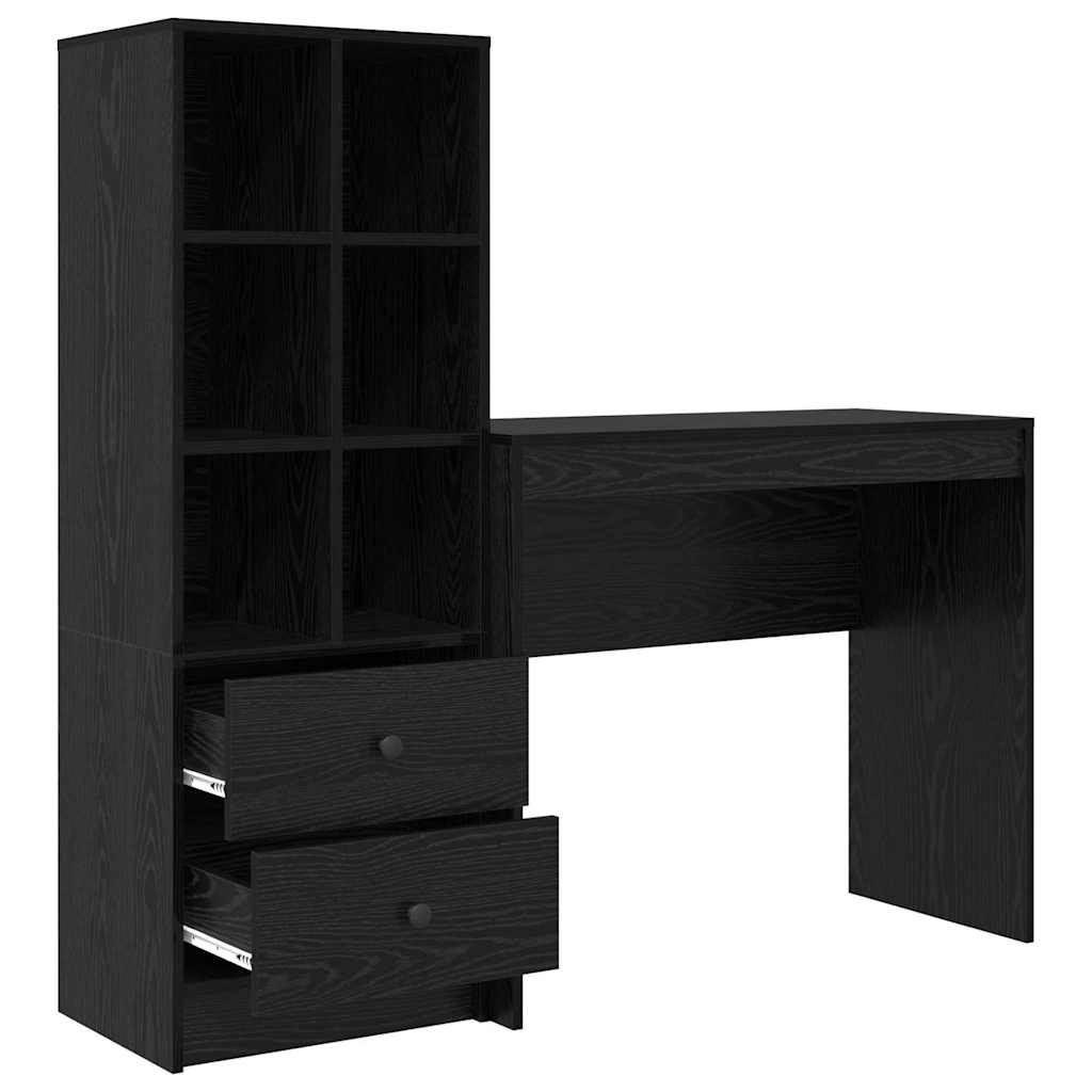 Schreibtisch mit Stauraum 2 pcs Schwarze Eiche 90 x 40 x 76 cm