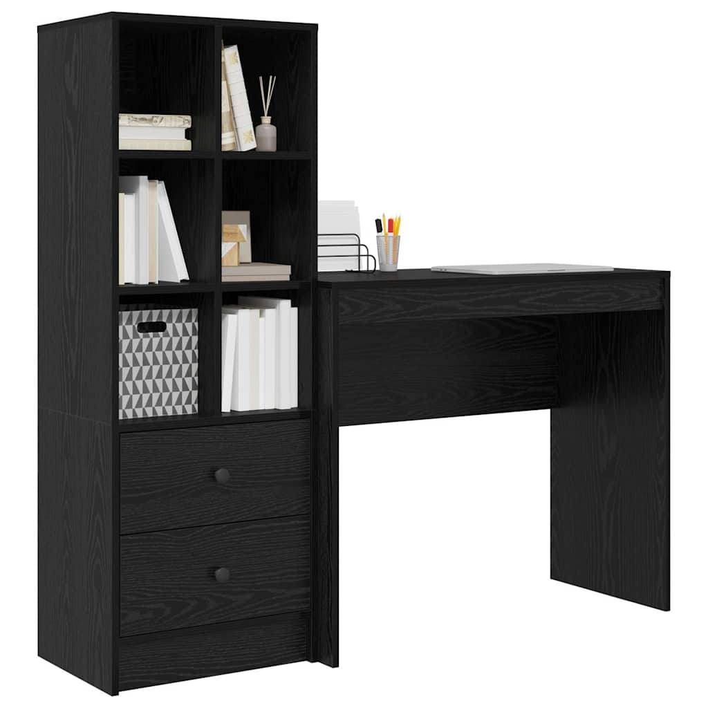 Schreibtisch mit Stauraum 2 pcs Schwarze Eiche 90 x 40 x 76 cm