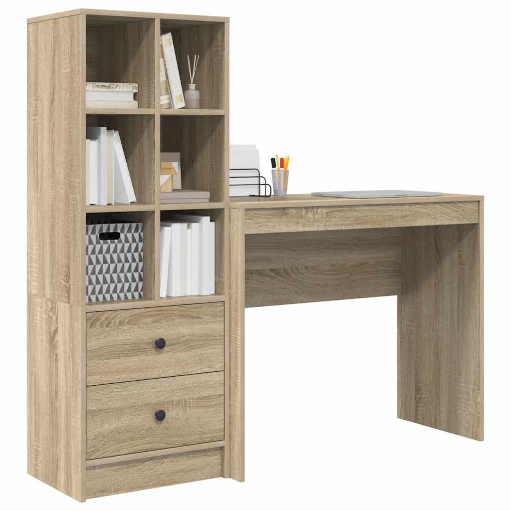Schreibtisch mit Stauraum 2 pcs Sonoma Eiche 90 x 40 x 76 cm
