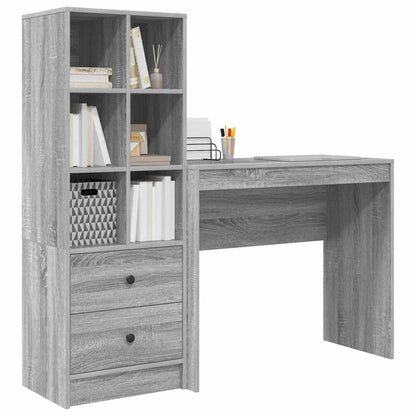 Schreibtisch mit Stauraum 2 pcs Grau Sonoma 90 x 40 x 76 cm