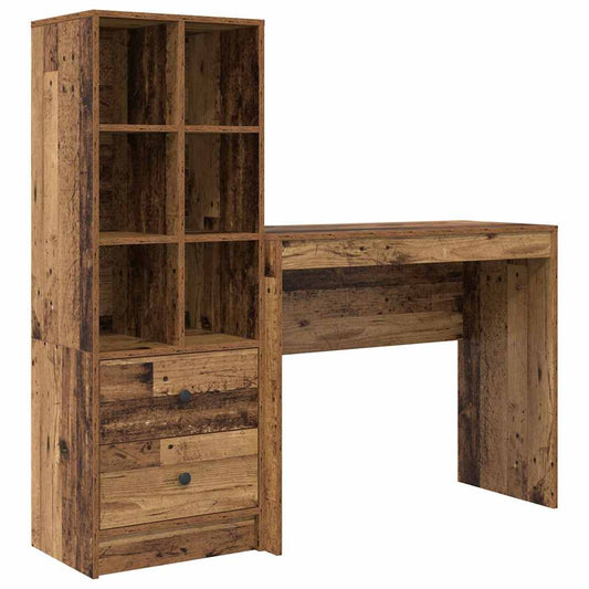 Schreibtisch mit Stauraum 2 pcs Altholz 90 x 40 x 76 cm