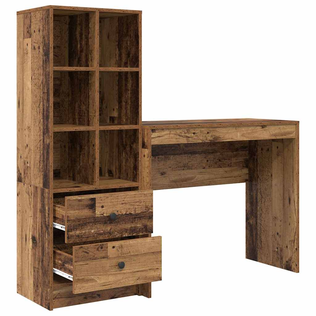 Schreibtisch mit Stauraum 2 pcs Altholz 90 x 40 x 76 cm
