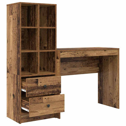 Schreibtisch mit Stauraum 2 pcs Altholz 90 x 40 x 76 cm