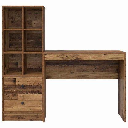 Schreibtisch mit Stauraum 2 pcs Altholz 90 x 40 x 76 cm