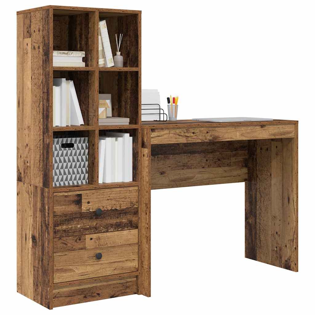 Schreibtisch mit Stauraum 2 pcs Altholz 90 x 40 x 76 cm