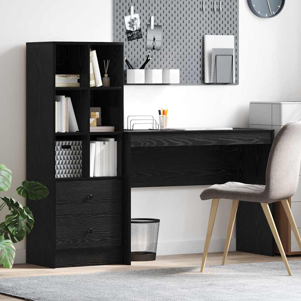Schreibtisch mit Stauraum 2 pcs Schwarze Eiche 100 x 40 x 76 cm