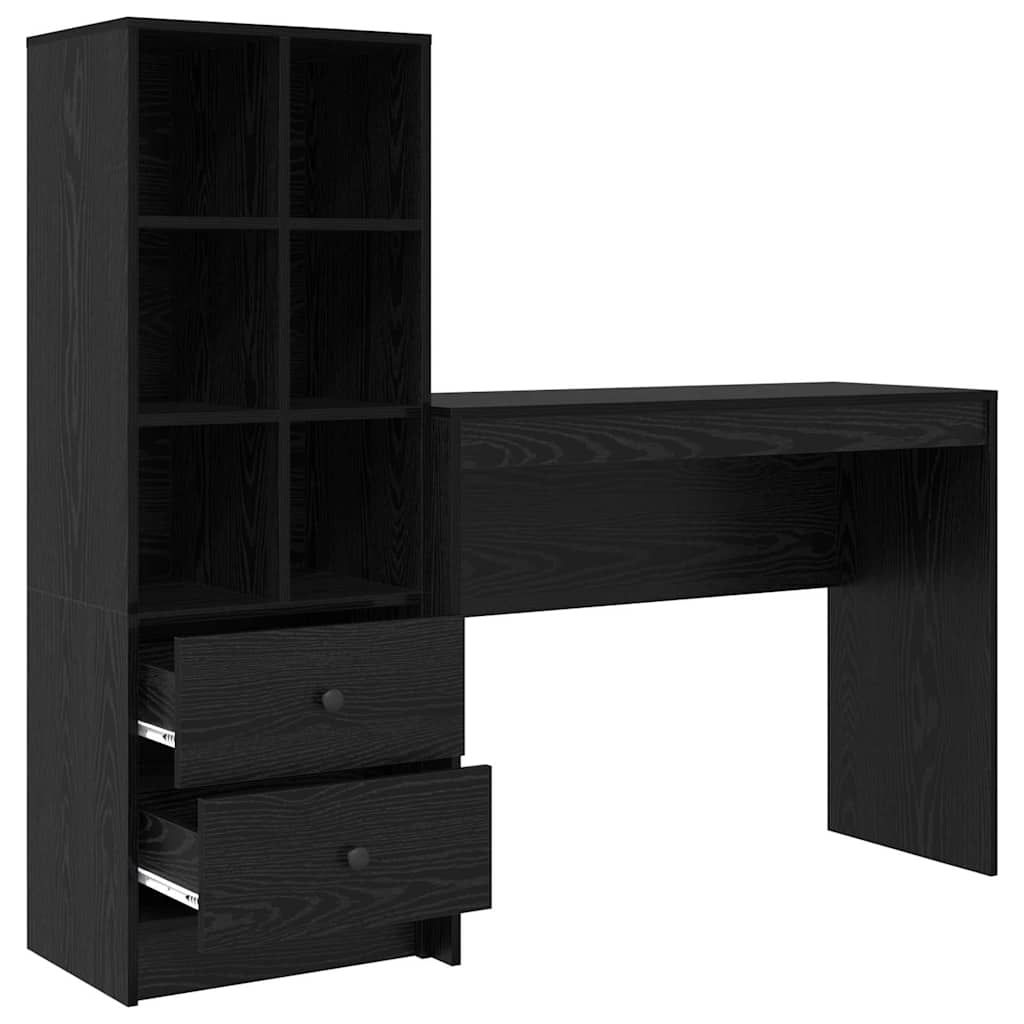 Schreibtisch mit Stauraum 2 pcs Schwarze Eiche 100 x 40 x 76 cm