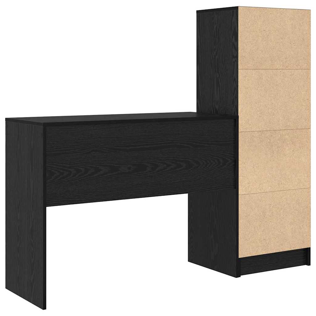 Schreibtisch mit Stauraum 2 pcs Schwarze Eiche 100 x 40 x 76 cm