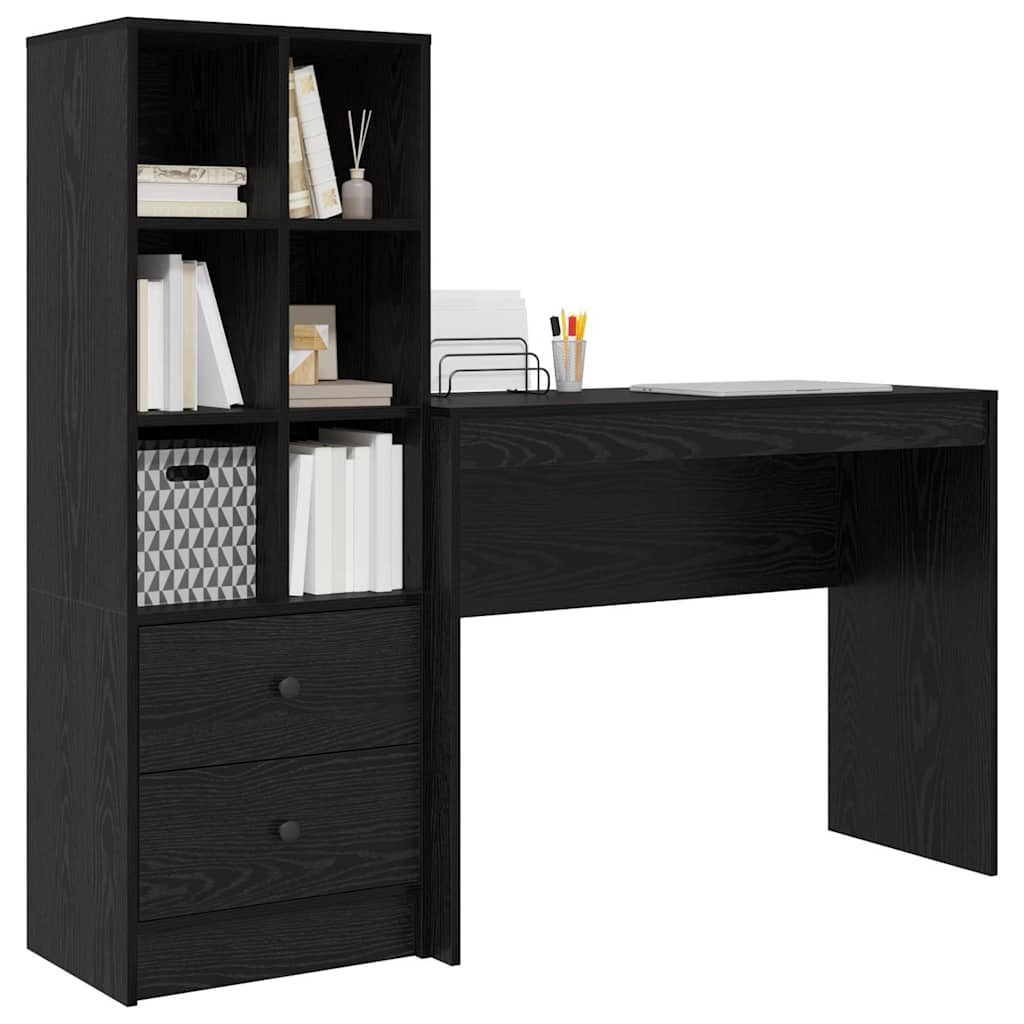 Schreibtisch mit Stauraum 2 pcs Schwarze Eiche 100 x 40 x 76 cm