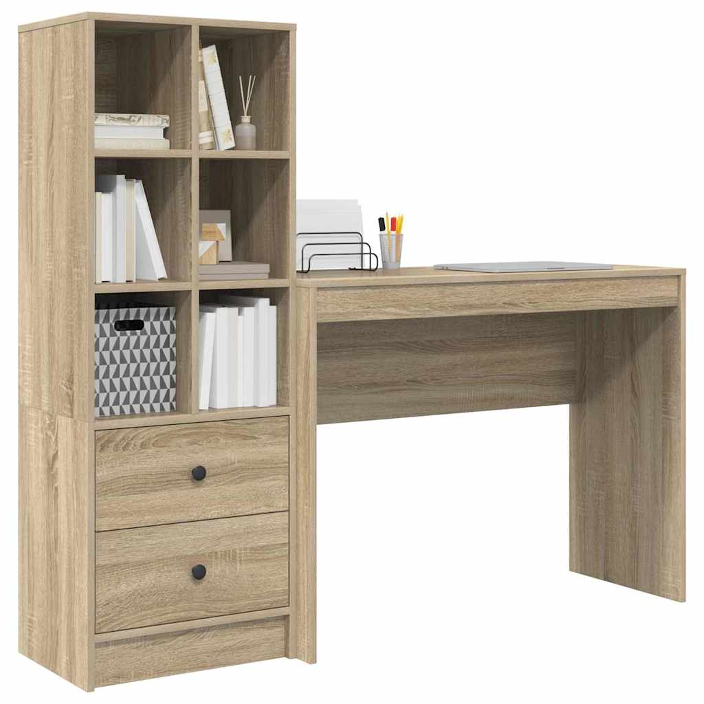 Schreibtisch mit Stauraum 2 pcs Sonoma Eiche 100 x 40 x 76 cm