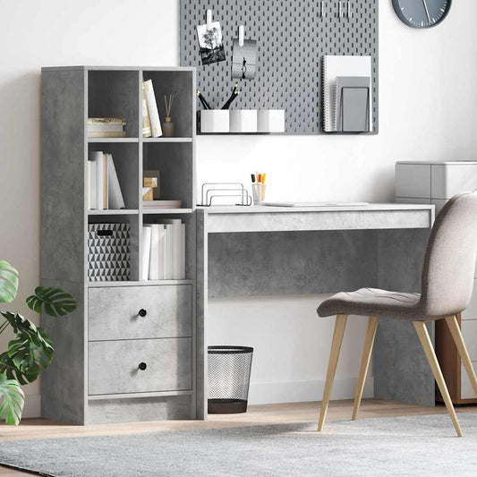 Schreibtisch mit Stauraum 2 pcs Beton Grau 100 x 40 x 76 cm