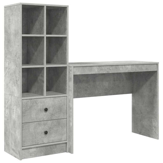 Schreibtisch mit Stauraum 2 pcs Beton Grau 100 x 40 x 76 cm