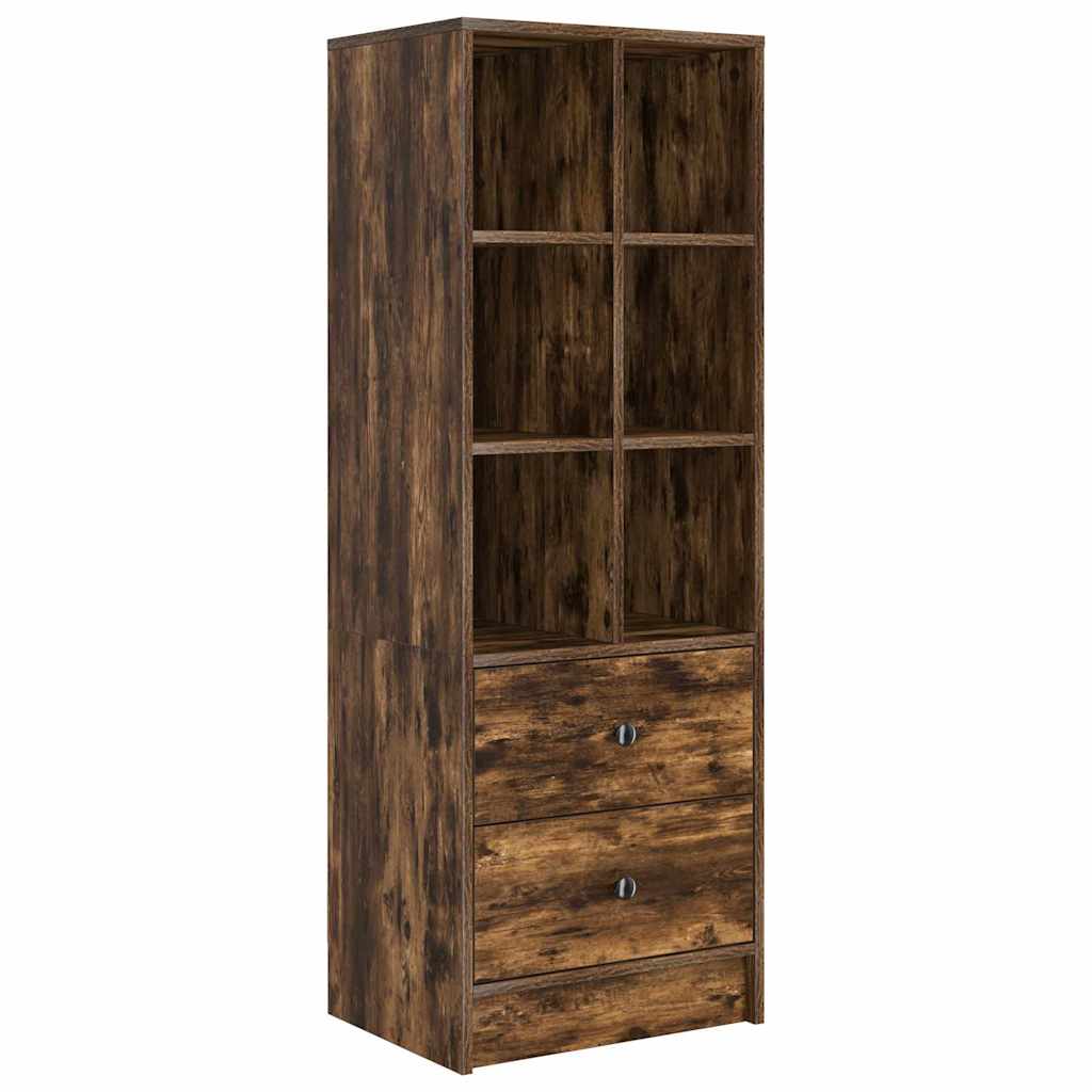 Schreibtisch mit Stauraum mit Regal 2 pcs Geräucherte Eiche