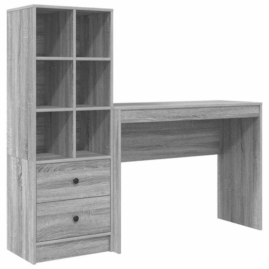 Schreibtisch mit Stauraum 2 pcs Grau Sonoma 100 x 40 x 76 cm