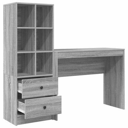 Schreibtisch mit Stauraum 2 pcs Grau Sonoma 100 x 40 x 76 cm