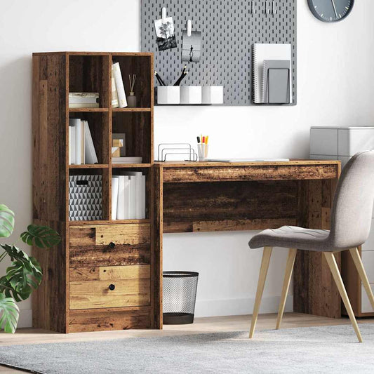 Schreibtisch mit Stauraum 2 pcs Altholz 100 x 40 x 76 cm