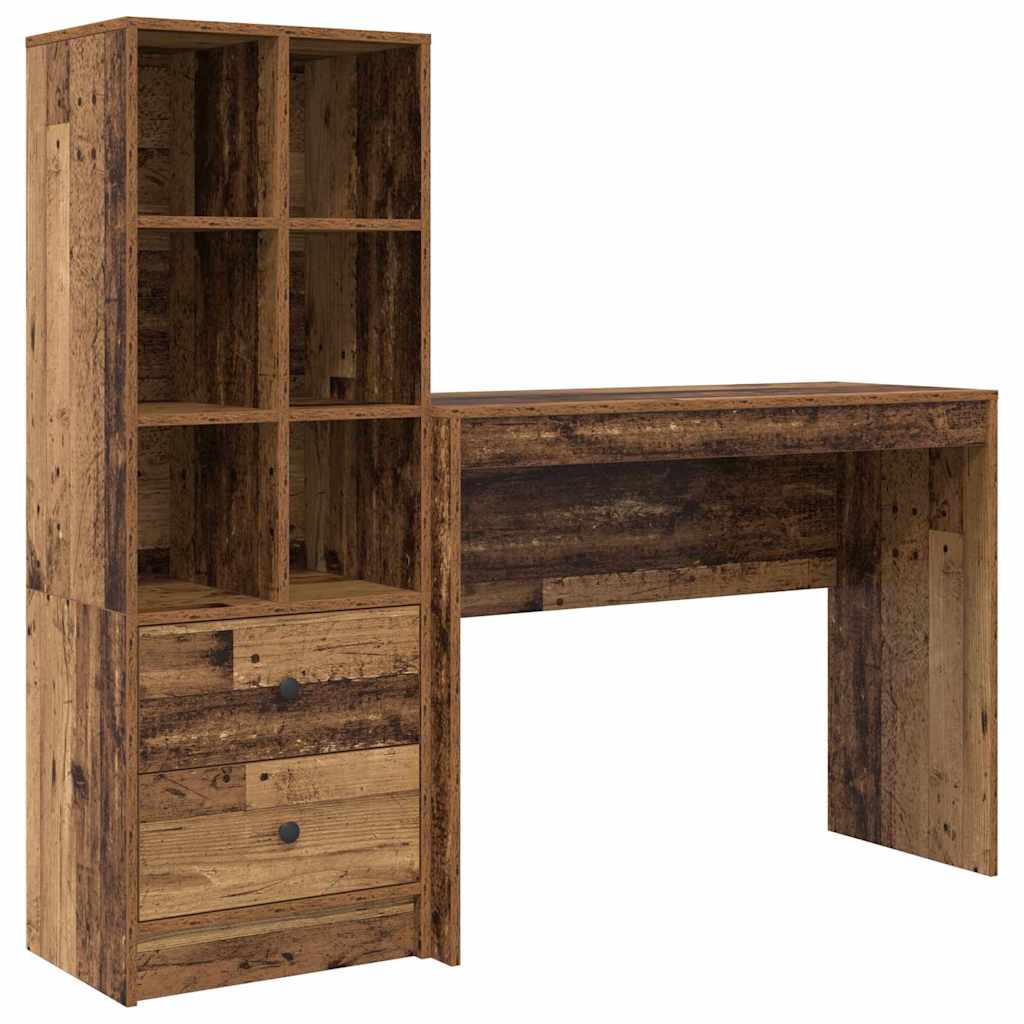 Schreibtisch mit Stauraum 2 pcs Altholz 100 x 40 x 76 cm