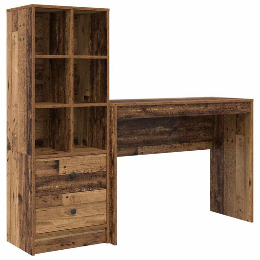 Schreibtisch mit Stauraum 2 pcs Altholz 100 x 40 x 76 cm