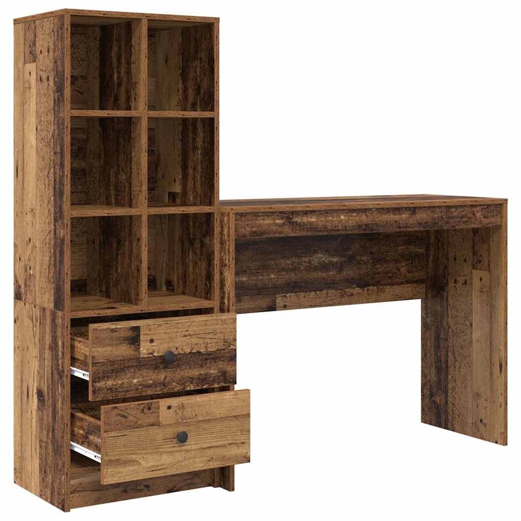 Schreibtisch mit Stauraum 2 pcs Altholz 100 x 40 x 76 cm