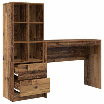 Schreibtisch mit Stauraum 2 pcs Altholz 100 x 40 x 76 cm