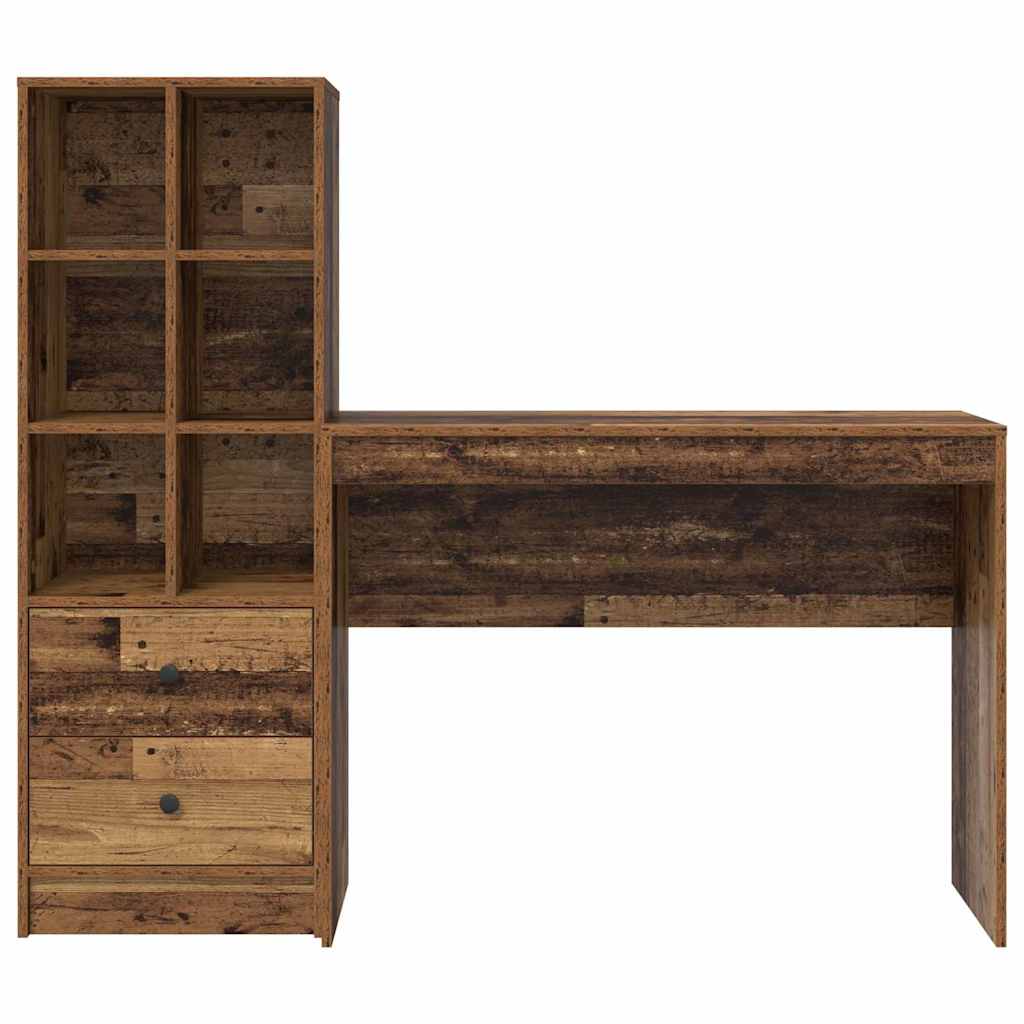 Schreibtisch mit Stauraum 2 pcs Altholz 100 x 40 x 76 cm