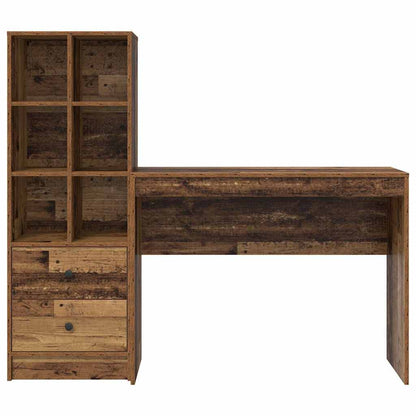 Schreibtisch mit Stauraum 2 pcs Altholz 100 x 40 x 76 cm