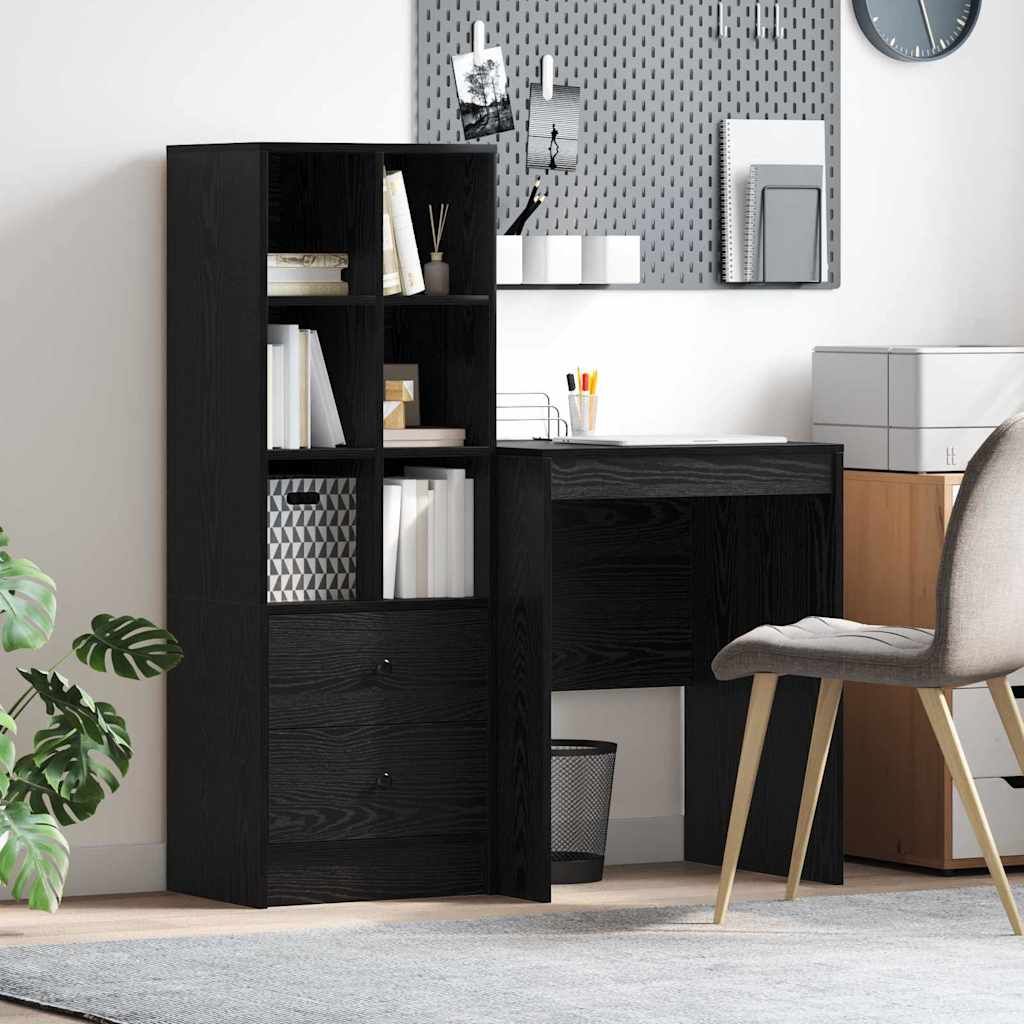 Schreibtisch mit Stauraum 2 pcs Schwarze Eiche 60 x 50 x 76 cm