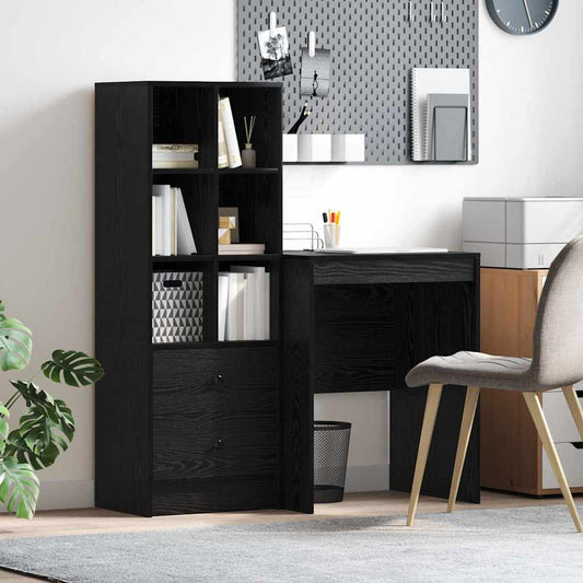 Schreibtisch mit Stauraum 2 pcs Schwarze Eiche 60 x 50 x 76 cm